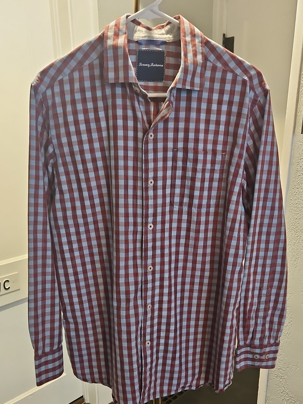 Tommy Bahama Red & White Gingham Button-Down Shirt